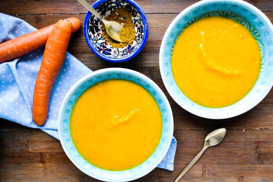 Tiny Spoon Rezepte - Karotten-Süßkartoffelsuppe mit Kokosmilch & Orange