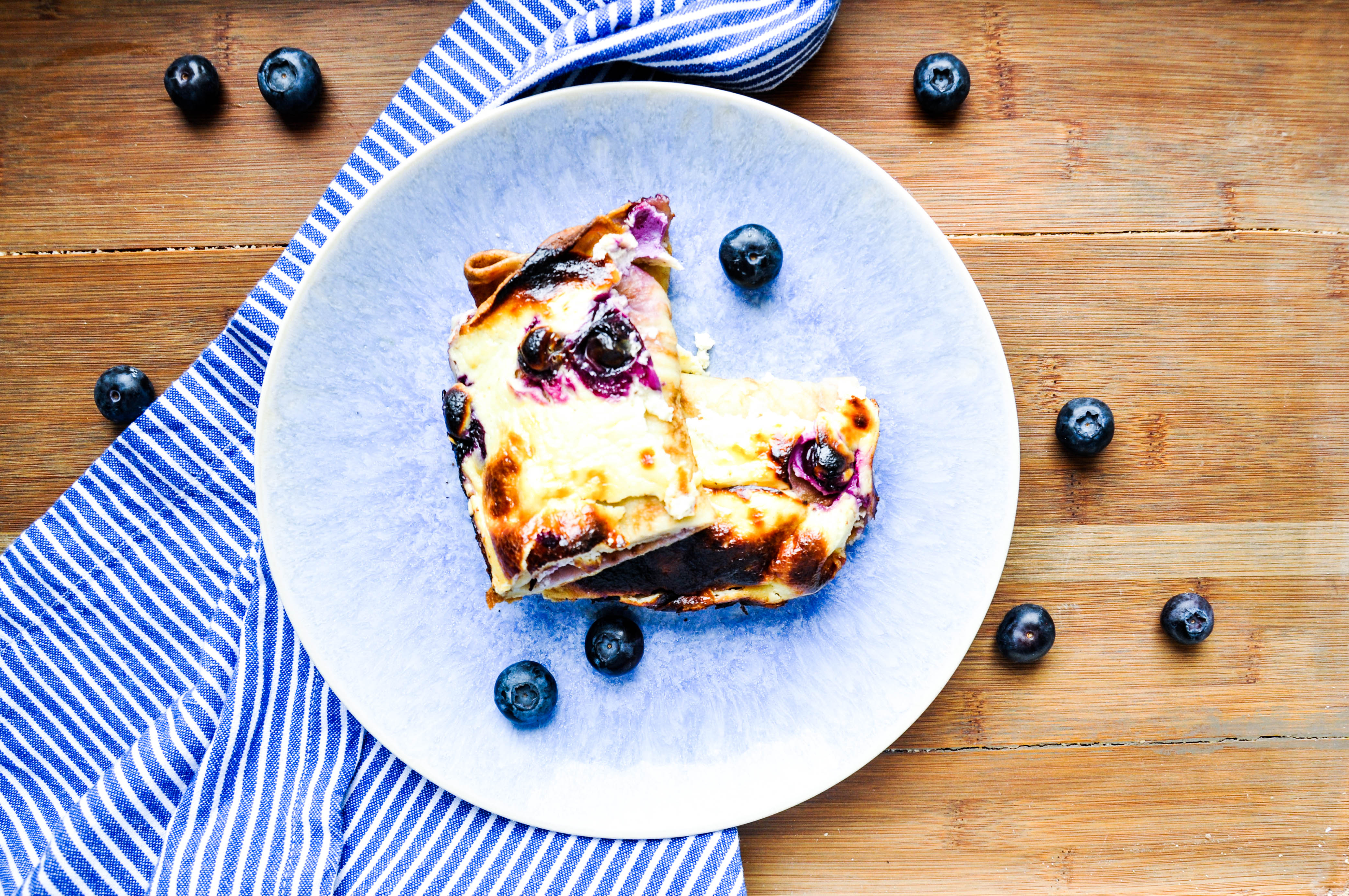 Gebackene Blaubeer-Quark-Pfannkuchen
