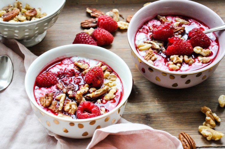 Tiny Spoon - Chiapudding mit heißen Himbeeren