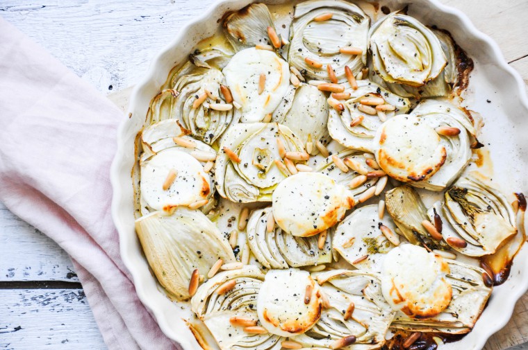 Tiny Spoon - Ofen-Fenchel mit Ziegenkäse & Pinienkernen